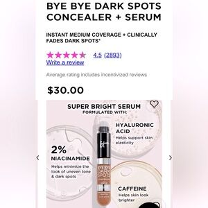 IT Bye Bye Dark Spors concealer + serum- shade Rich Warm 51